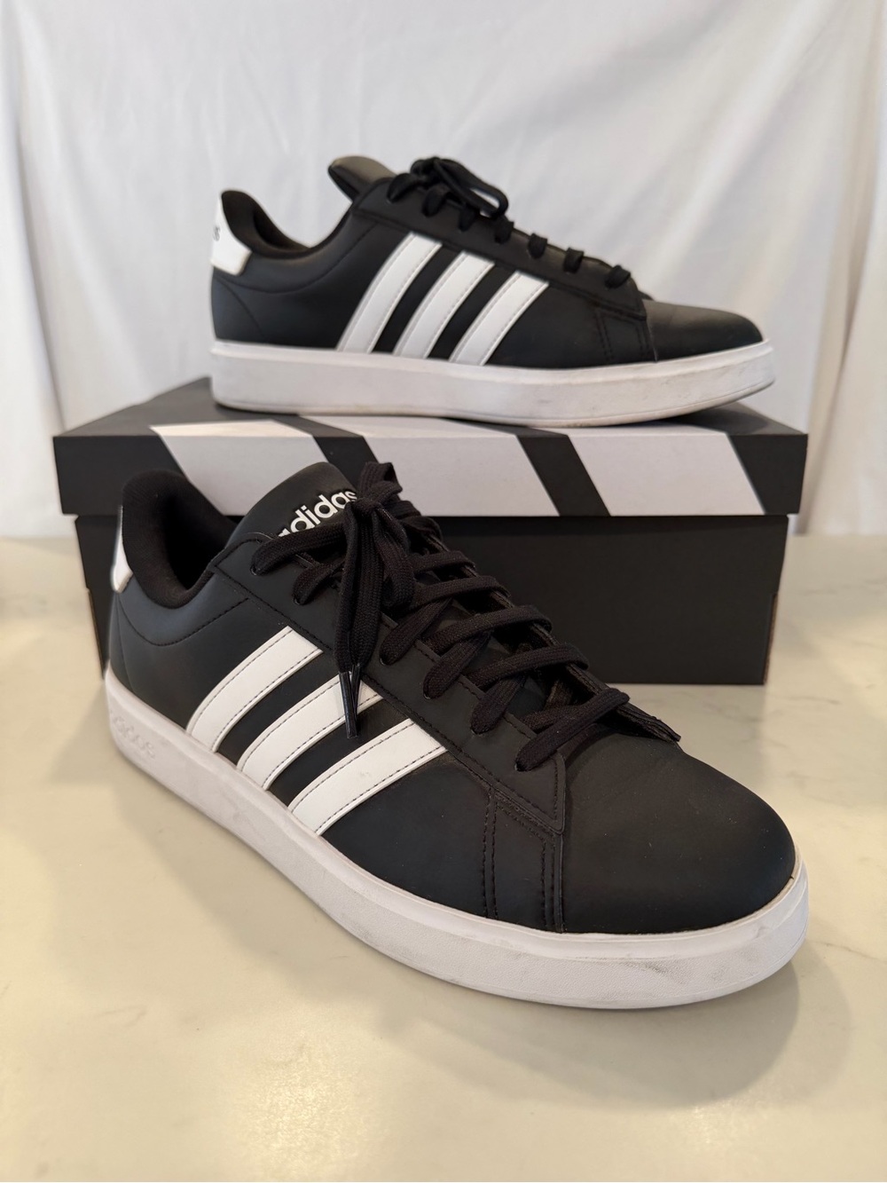 Adidas Grand Court 2.0 Black and White Men's Low-Top Sneakers